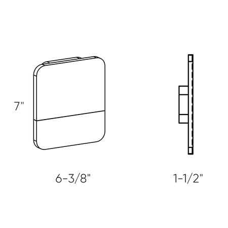 Dals 6 Inch Square Ultra Slim Wall Sconce SQS06-3K-BK